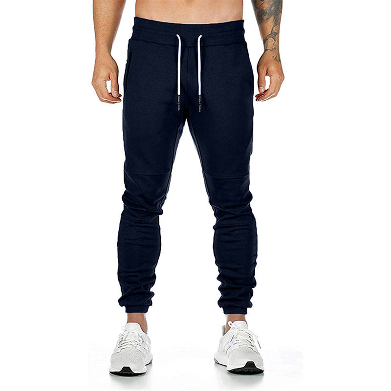Men's tailored tapered joggers with elastic drawstring, cuffs, and zippered pockets Mune Fashion