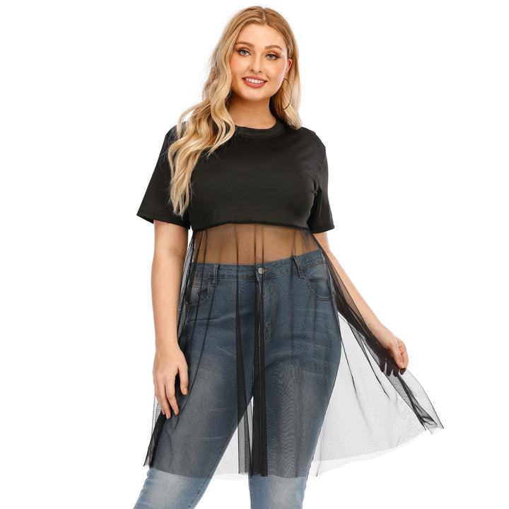 Women's fashionable mesh top with integrated skirt Mune Fashion