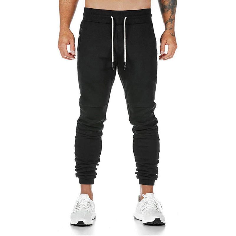 Men's tailored tapered joggers with elastic drawstring, cuffs, and zippered pockets Mune Fashion