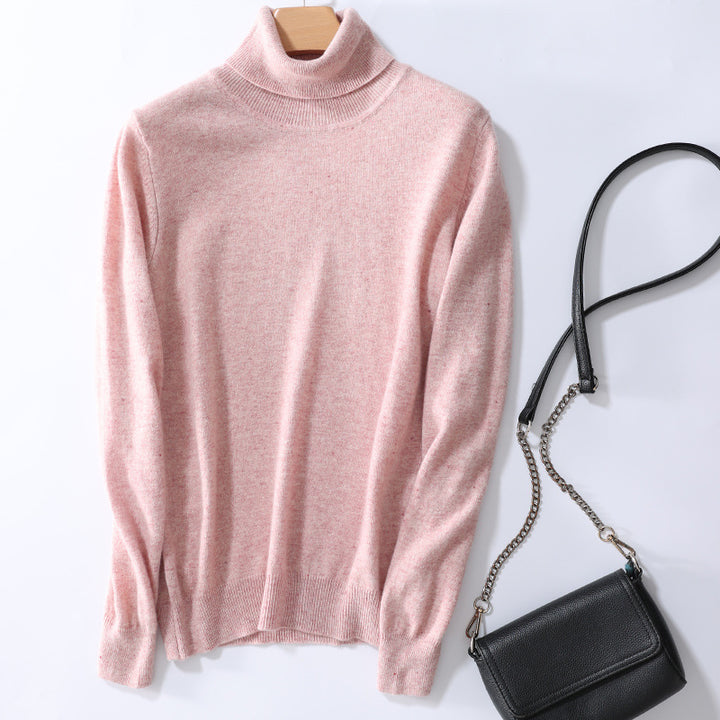 Ladies' turtleneck sweater made of pure wool