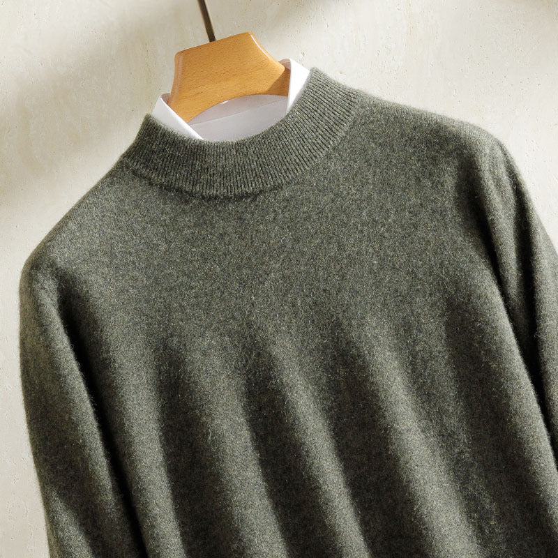 Men's cashmere sweater, 100% cashmere, round neck or stand-up collar