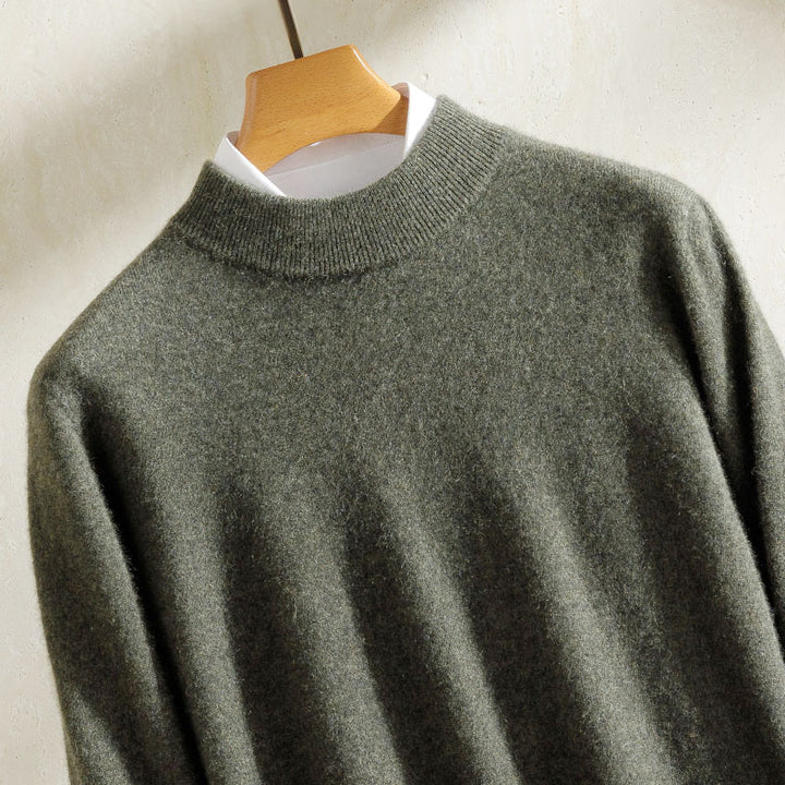 Men's cashmere sweater, 100% cashmere, round neck or stand-up collar