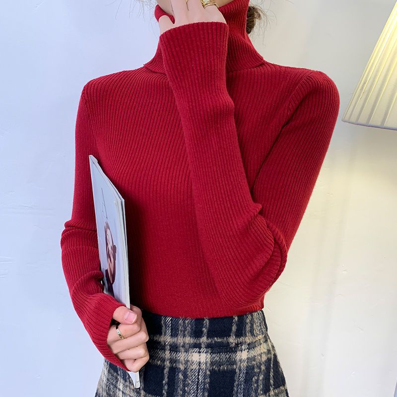 Women's turtleneck sweater, fitted, plus sizes