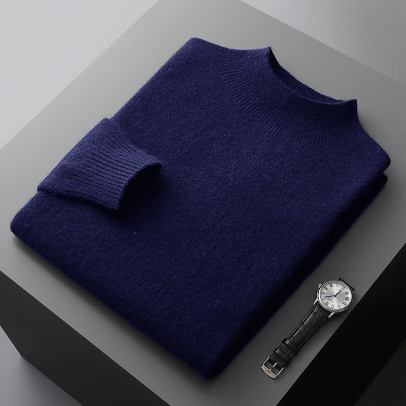 Men's Wool Sweater, Stand-up Collar, Thin