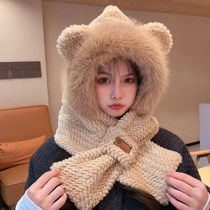Plush set with hat and scarf