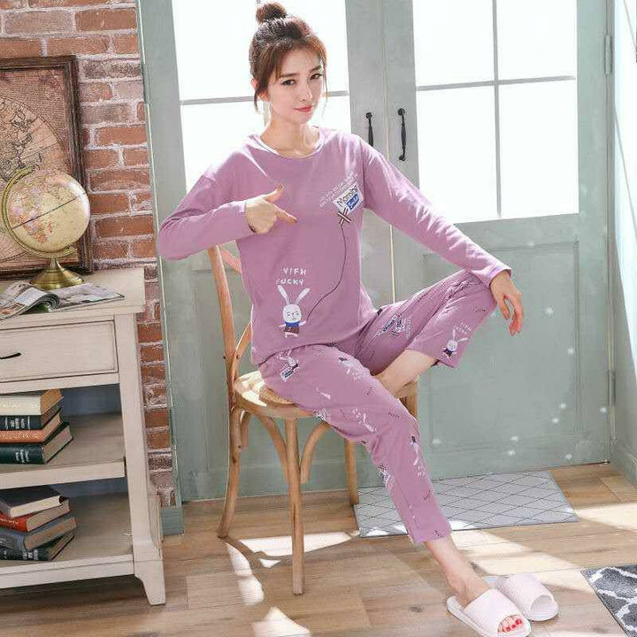 Women’s Pajama Set, Long Sleeve, Cartoon Pattern, Cute