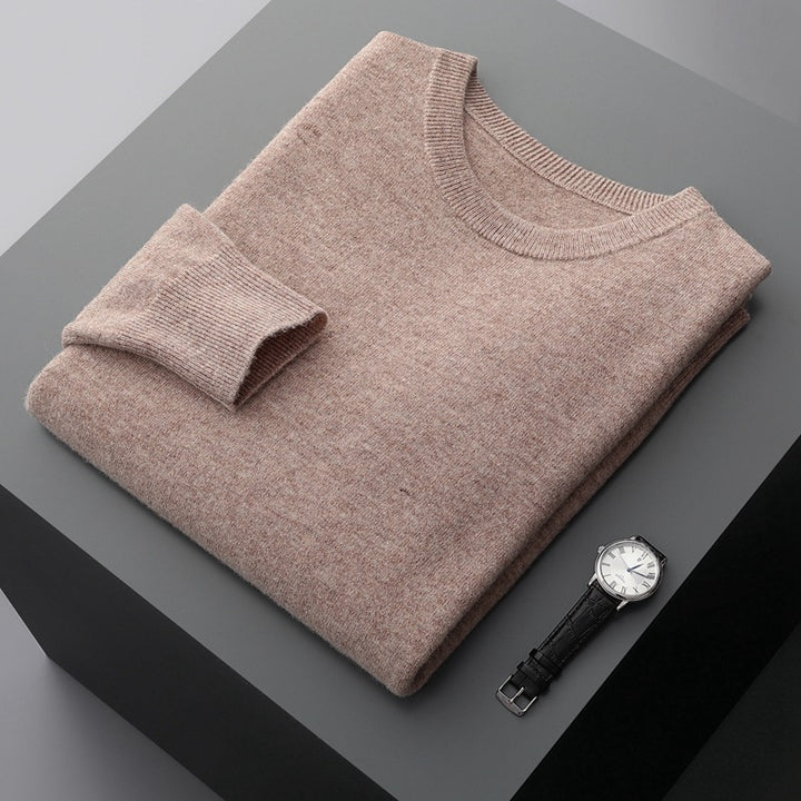 Men's cashmere sweater, crew neck, warm, 350g