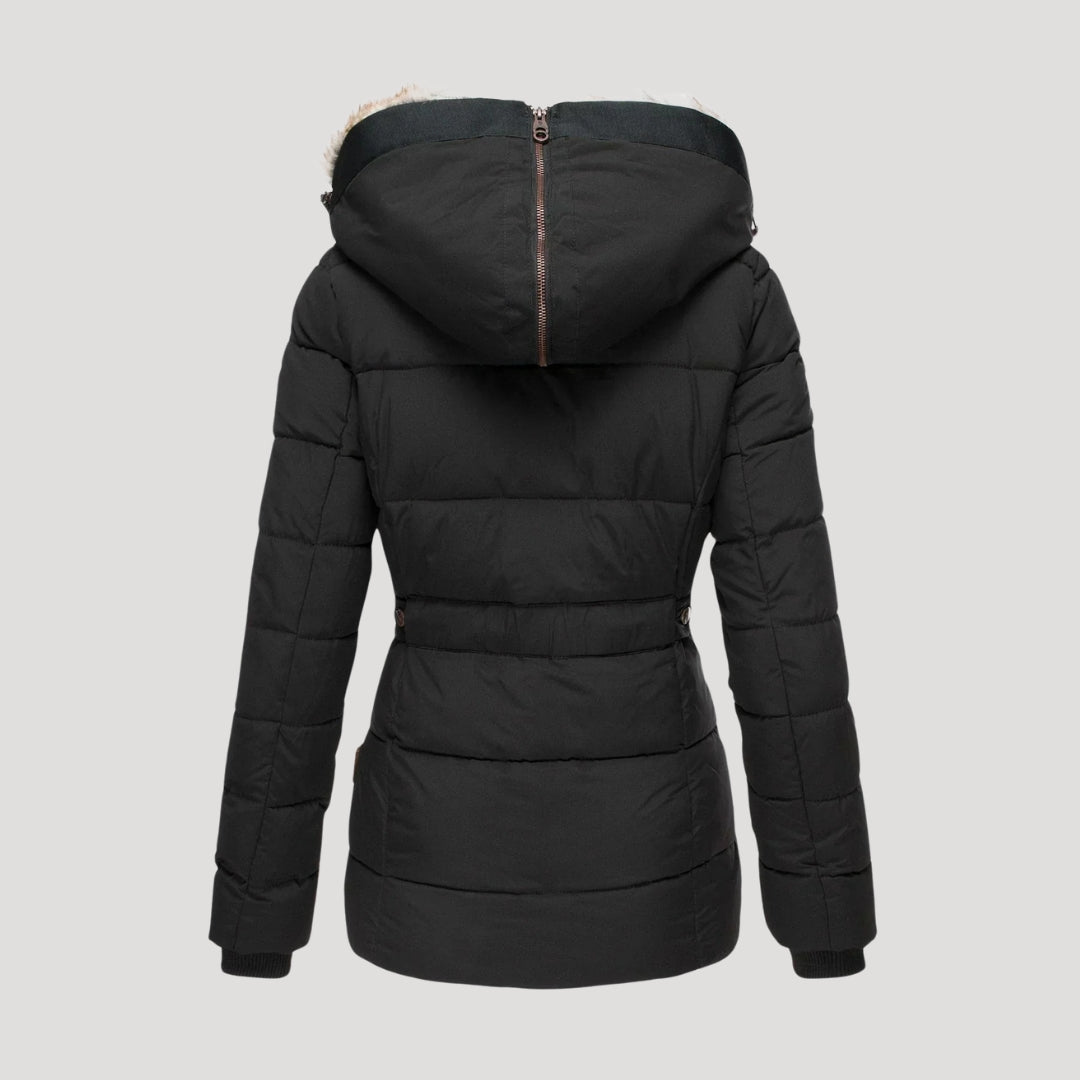 Mune | Women's Padded Winter Coat with Faux Fur Collar Jacket