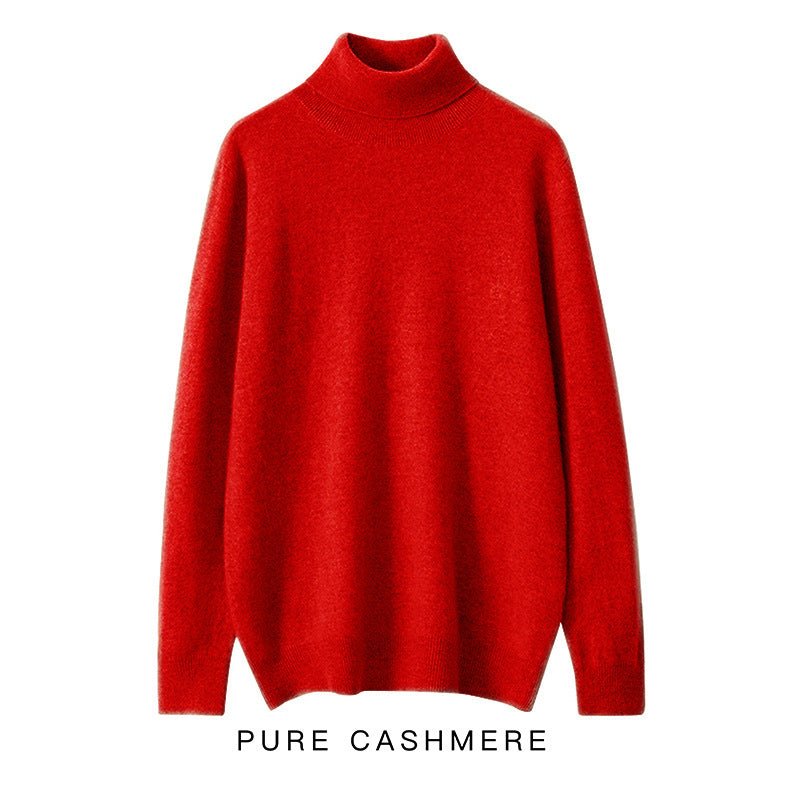 Men's turtleneck sweater made of pure wool, knitted