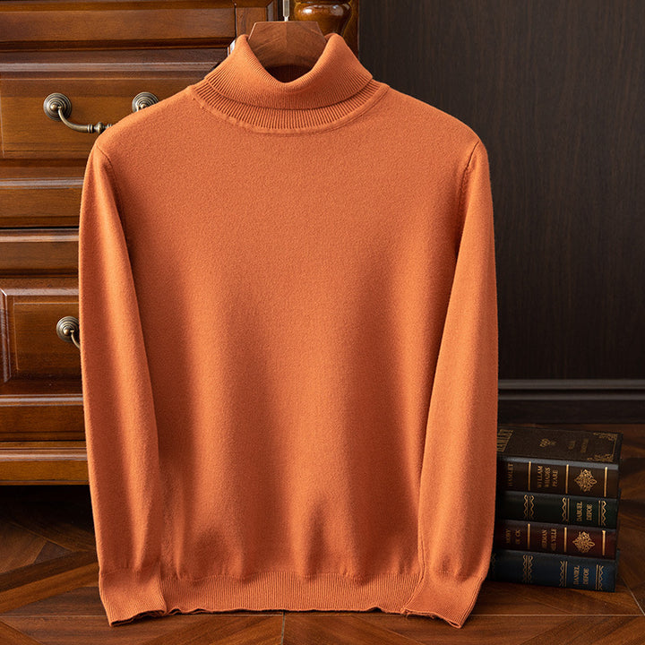Men's sweater, turtleneck, solid color, casual