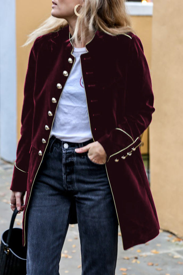 Mune | Velvet Patchwork Multi-Button Women'S Jacket