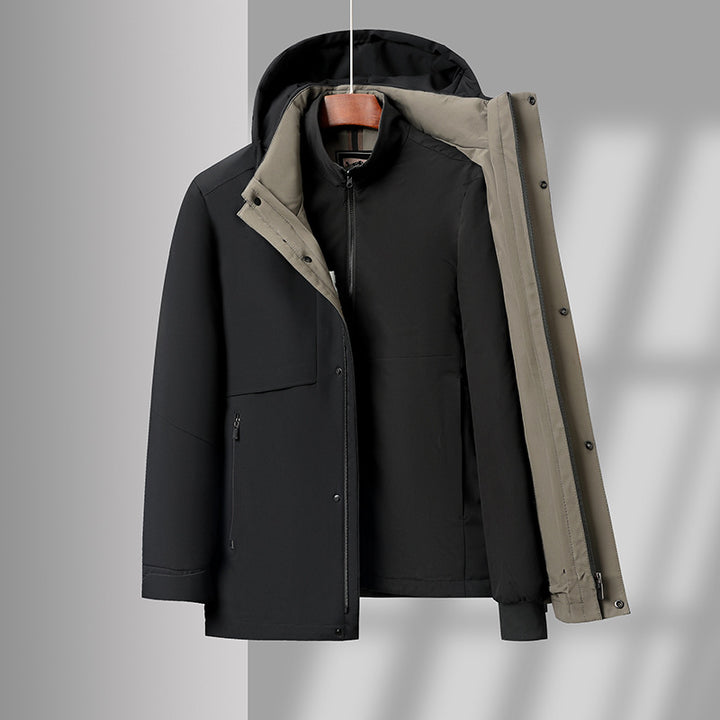 Men's down jacket with removable inner lining