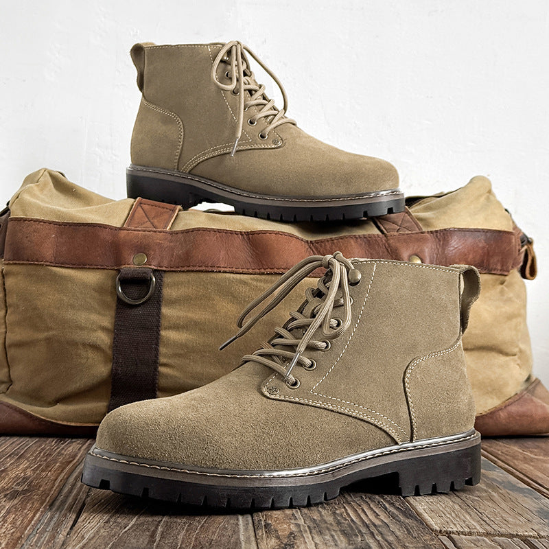 Work boots for men, suede look, British style