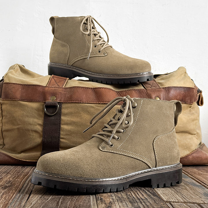 Work boots for men, suede look, British style