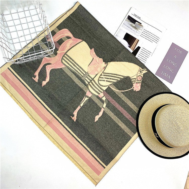Thick scarf in ethnic style, 185x65cm