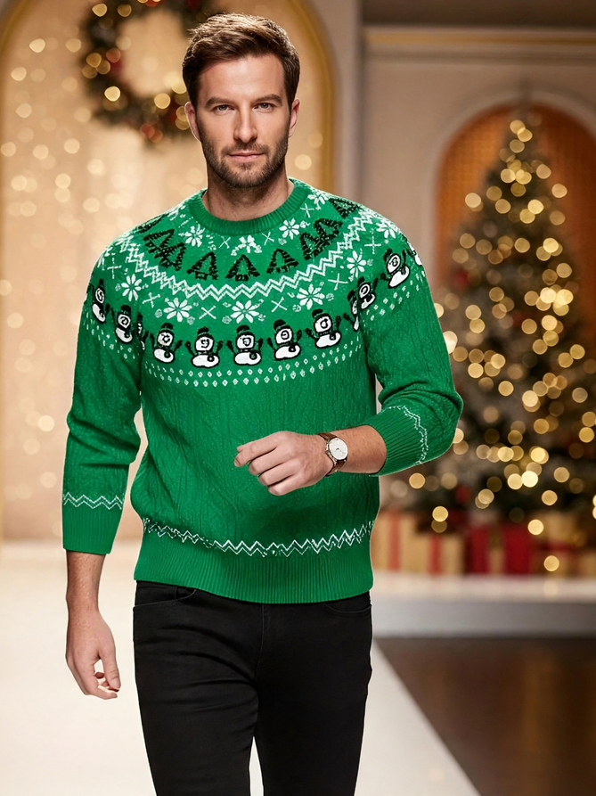 Retro Christmas sweater with snowman motif