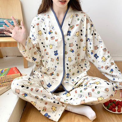 Ladies' house suit, long-sleeved, cartoon style, comfortable