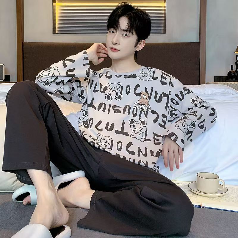 Men's Pajama Set, Long Sleeve, Loose Fit