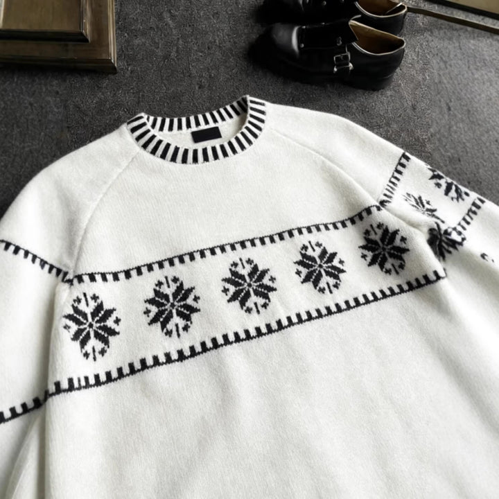 Nordic knit sweater with jacquard pattern