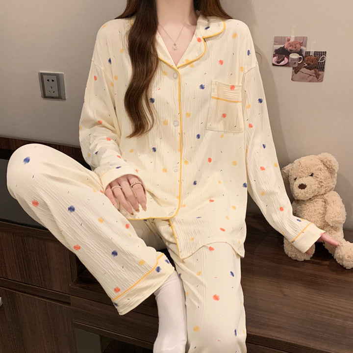 Women’s Pajama Set, long-sleeve, with bow detail