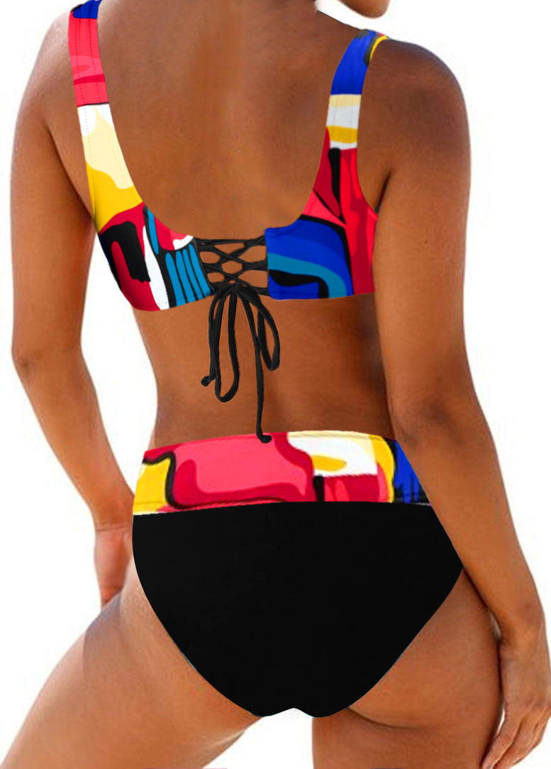 Women's sporty bikini set with adjustable straps and trendy color design Mune Fashion