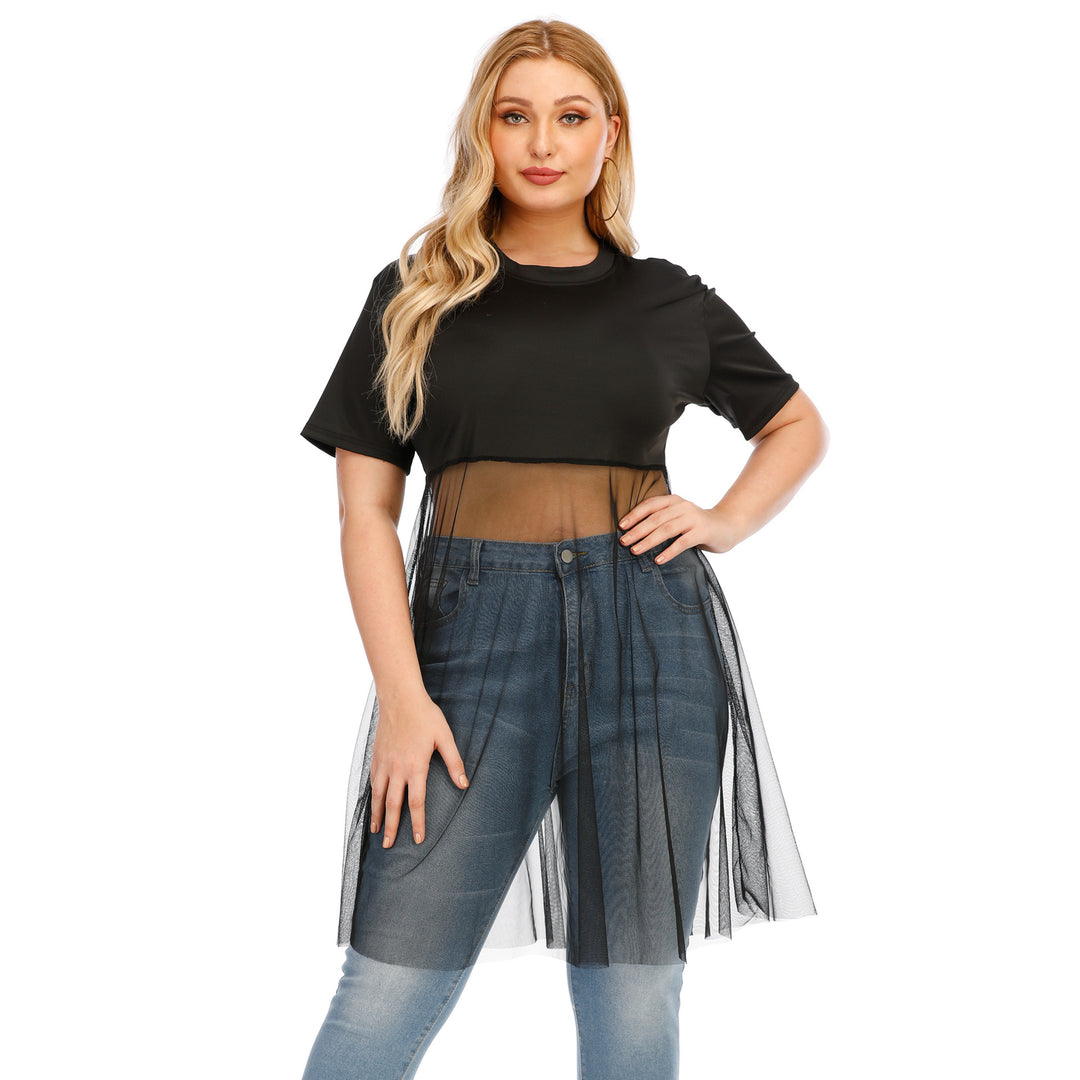 Women's fashionable mesh top with integrated skirt Mune Fashion