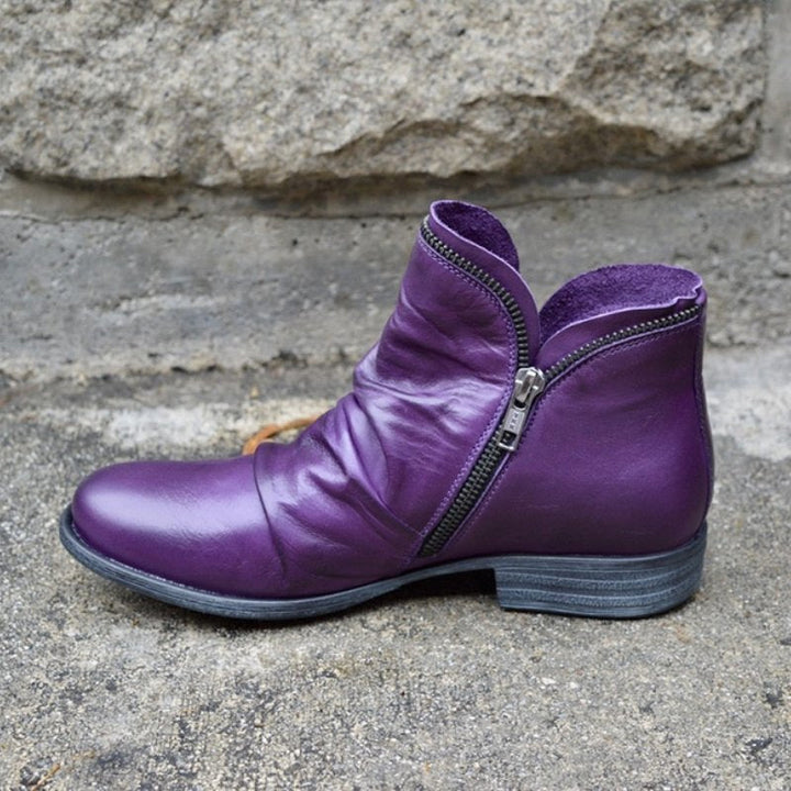 Mune Fashion | Leather boots with zipper