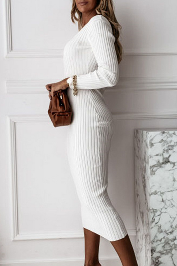 Mune | Slimming midi dress in ribbed material