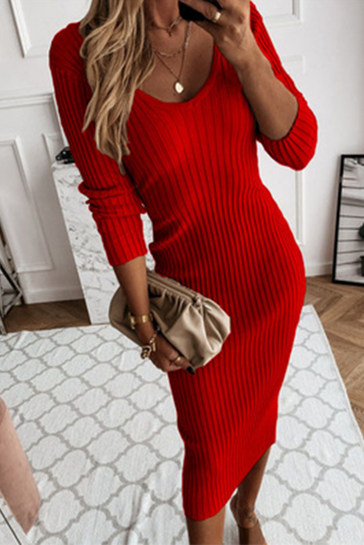 Mune | Midi Bodycon Dress In Heavy Rib Knit