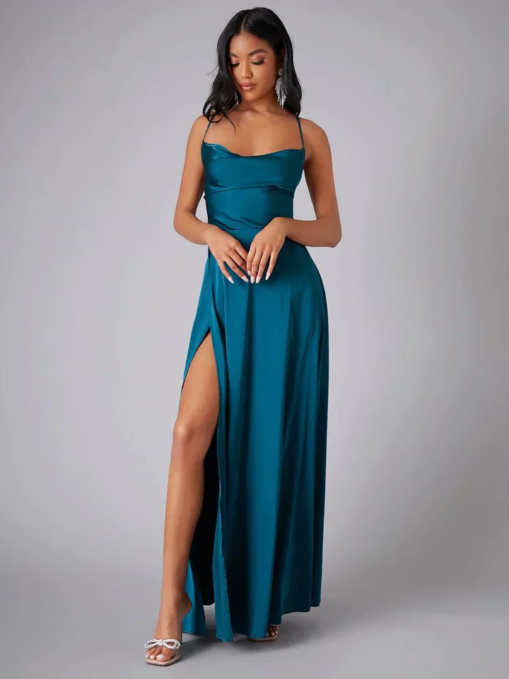 Mune Fashion | Silk Maxi Dress with Braided Back Dress Yourself for Formal Occasions Lucette