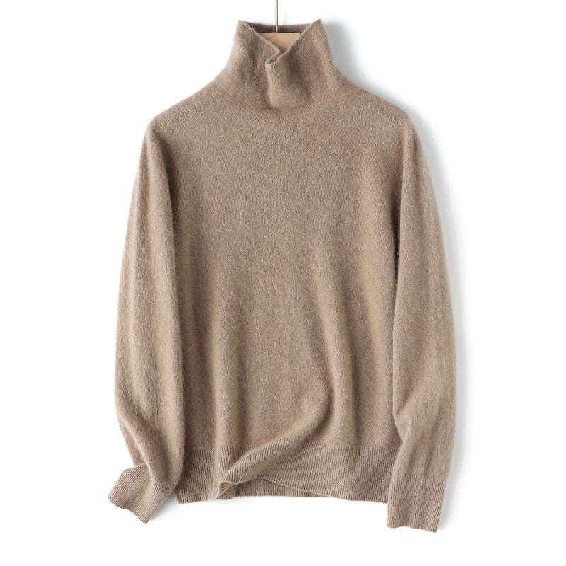 Women’s Wool Cashmere Sweater, seamless, various collar forms