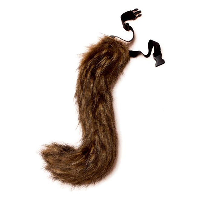 Women Removable Fluffy Faux-Fur Tail with Adjustable Attachment Belt Mune Fashion