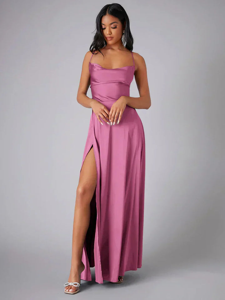 Mune Fashion | Silk Maxi Dress with Braided Back Dress Yourself for Formal Occasions Lucette