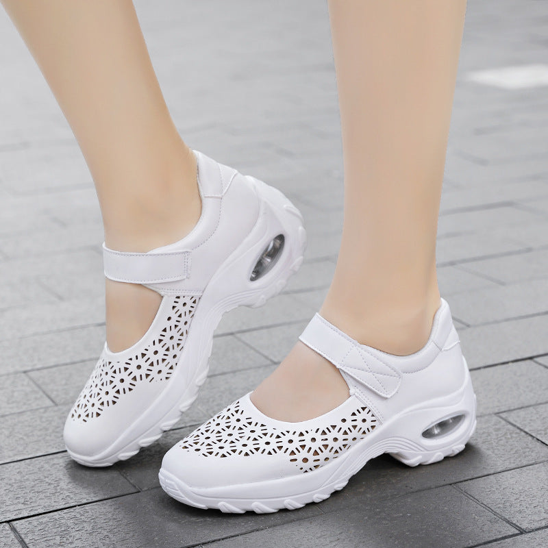 Women's perforated strap shoe with air cushion profile and velcro closure Mune Fashion