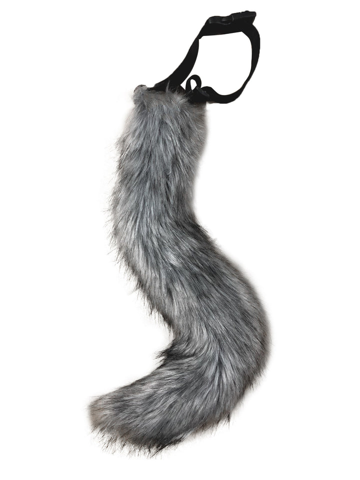 Women Removable Fluffy Faux-Fur Tail with Adjustable Attachment Belt Mune Fashion