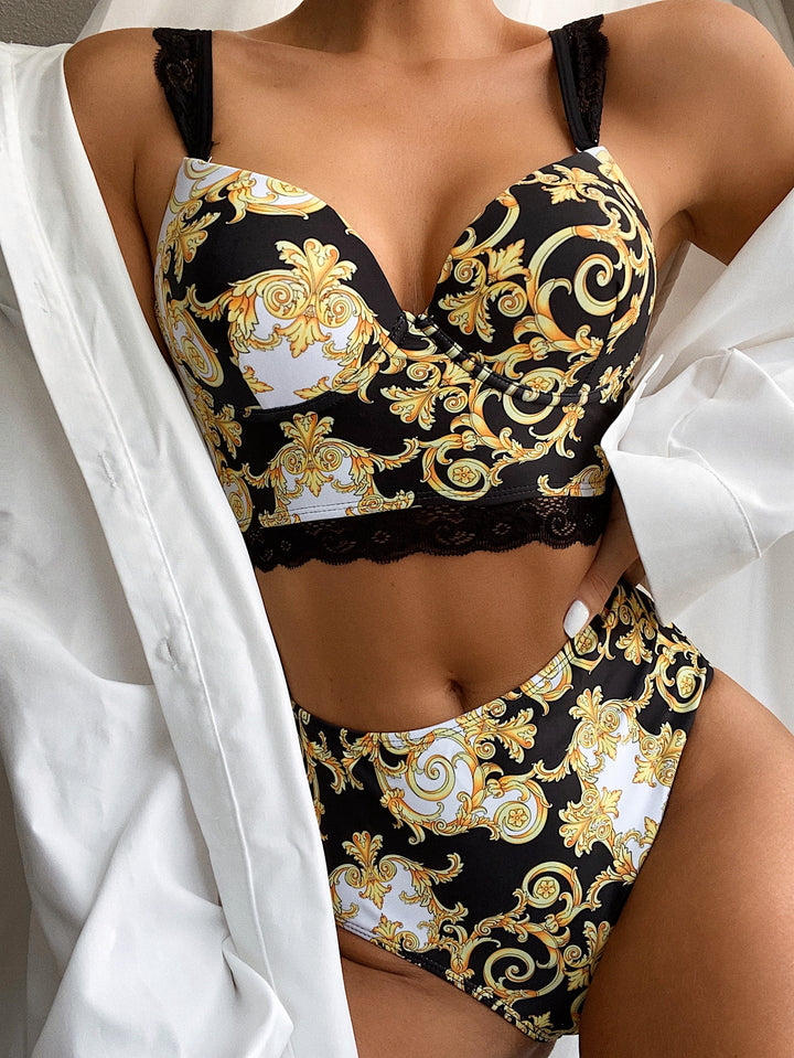 Women Push-Up Bikini with embellished straps Mune Fashion