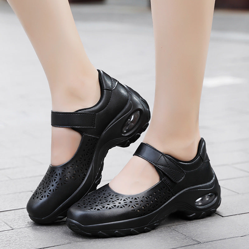 Women's perforated strap shoe with air cushion profile and velcro closure Mune Fashion