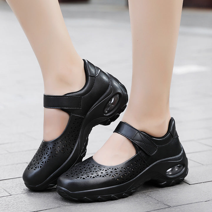 Women's perforated strap shoe with air cushion profile and velcro closure Mune Fashion