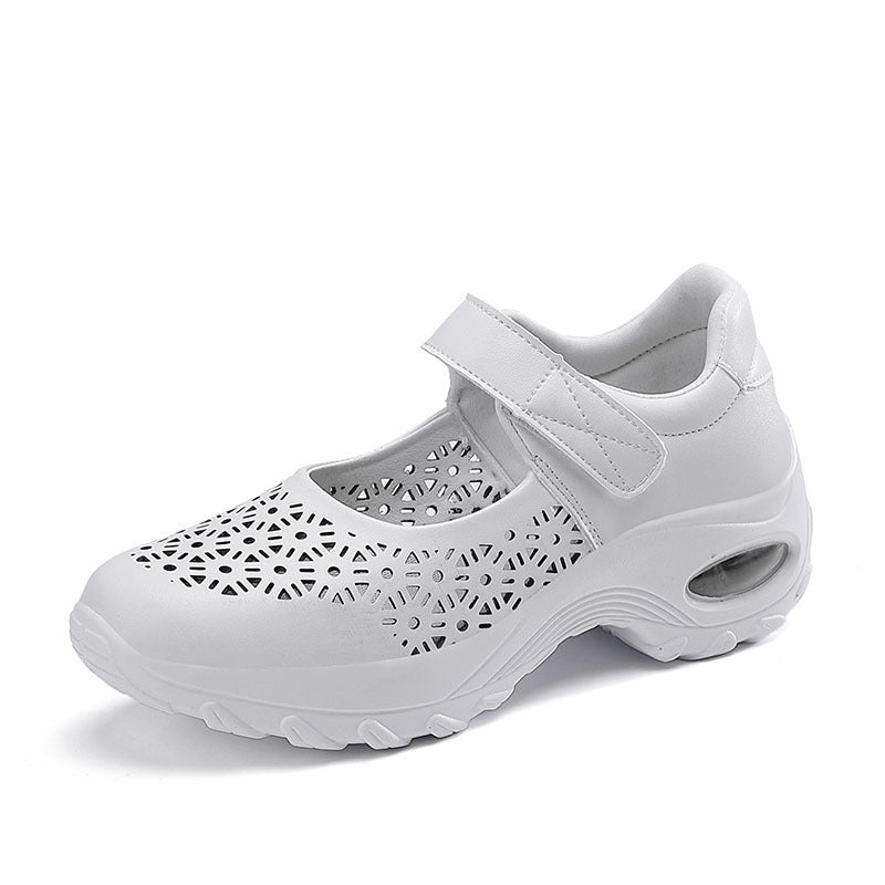 Women's perforated strap shoe with air cushion profile and velcro closure Mune Fashion