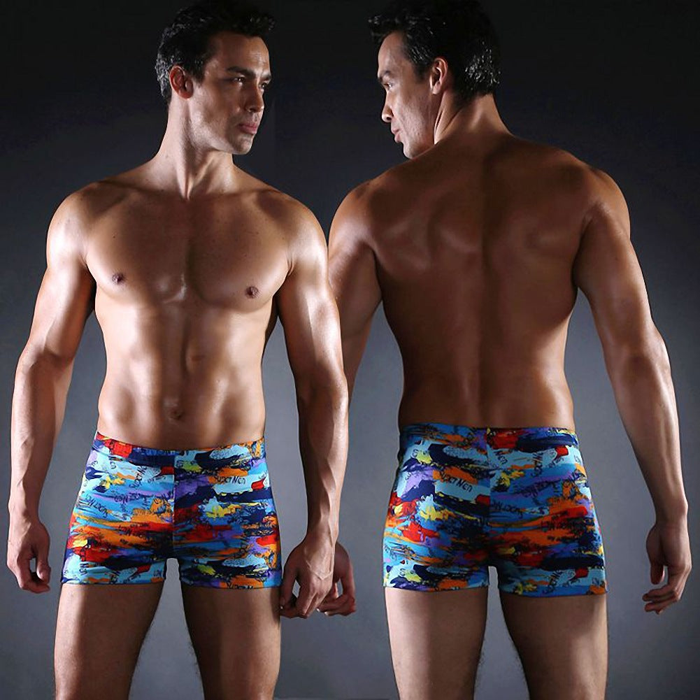 Men's Swim Shorts with Colorful Mosaic Design Mune Fashion