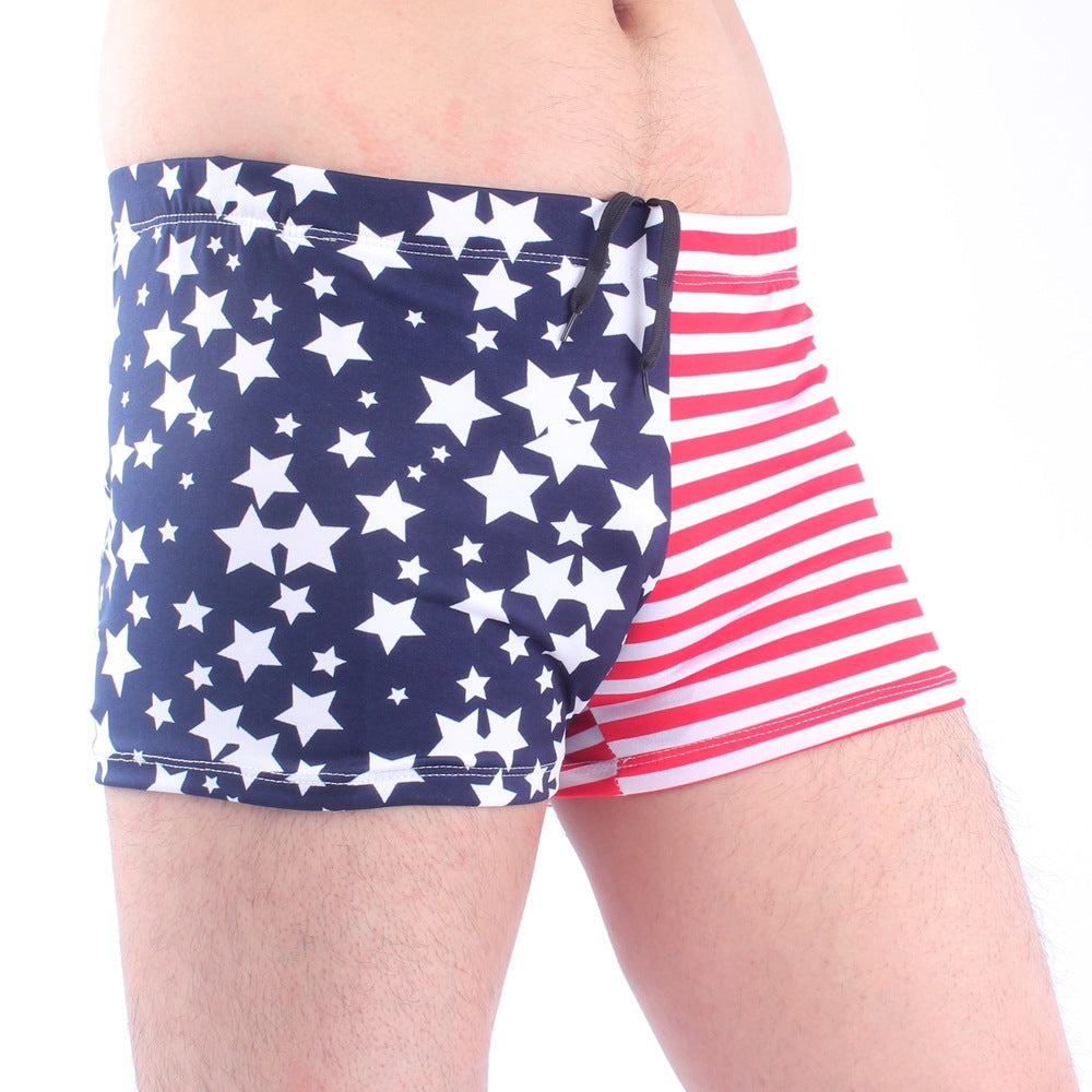 Men's swim shorts with colorful pattern Mune Fashion