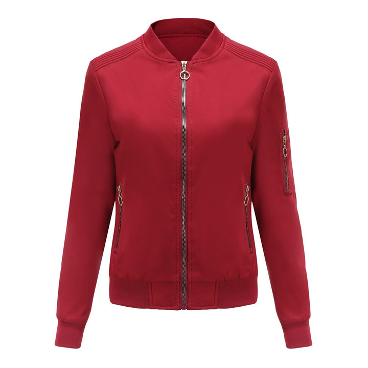 Women's lightweight sporty bomber jacket with ring zipper and arm pocket Mune Fashion