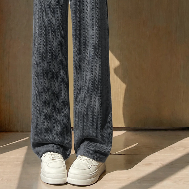 Padded cord wide trousers, loose fit