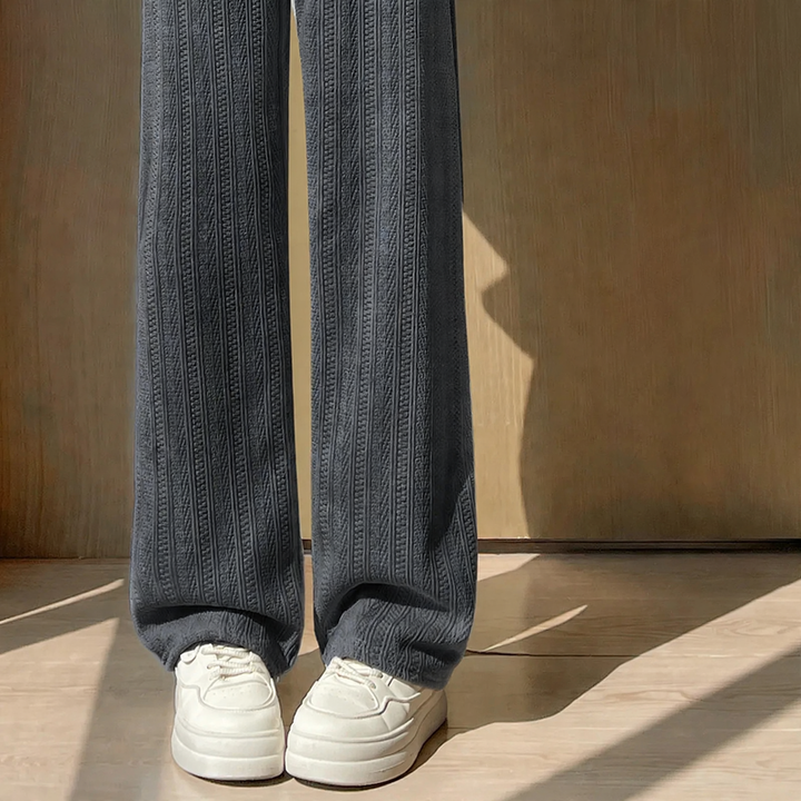 Padded cord wide trousers, loose fit