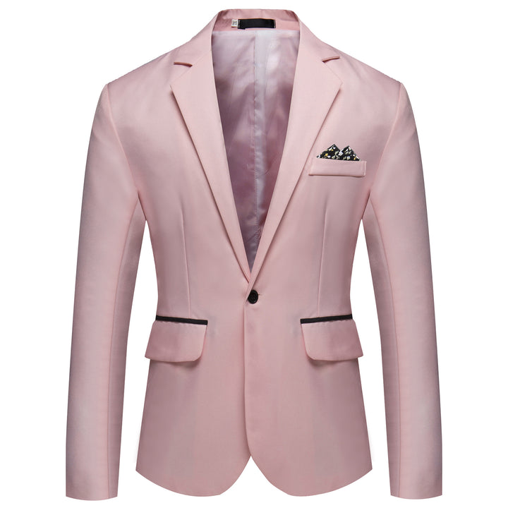Men's tailored single-button blazer with a slim silhouette, welt pockets, and elegant inner lining processing Mune Fashion