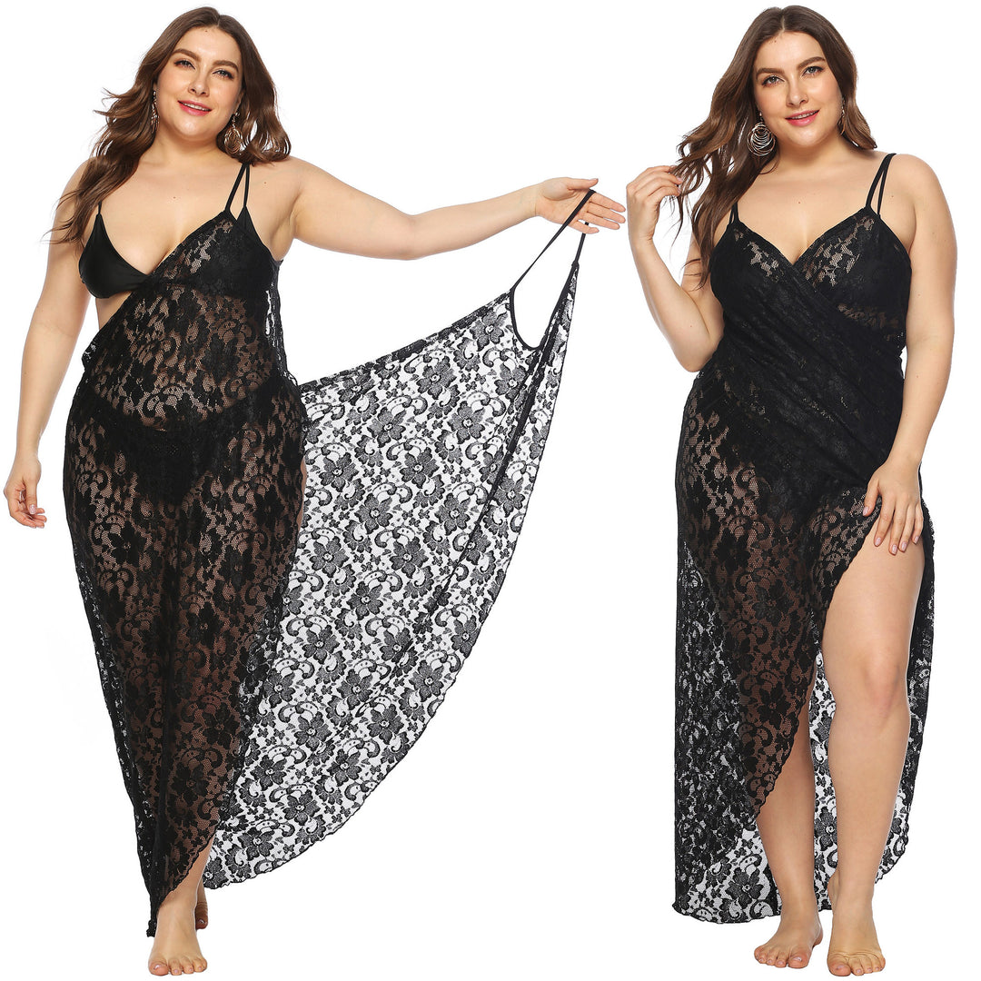 Women Transparent Lace Beach Dress Mune Fashion