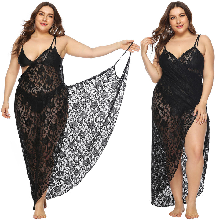 Women Transparent Lace Beach Dress Mune Fashion