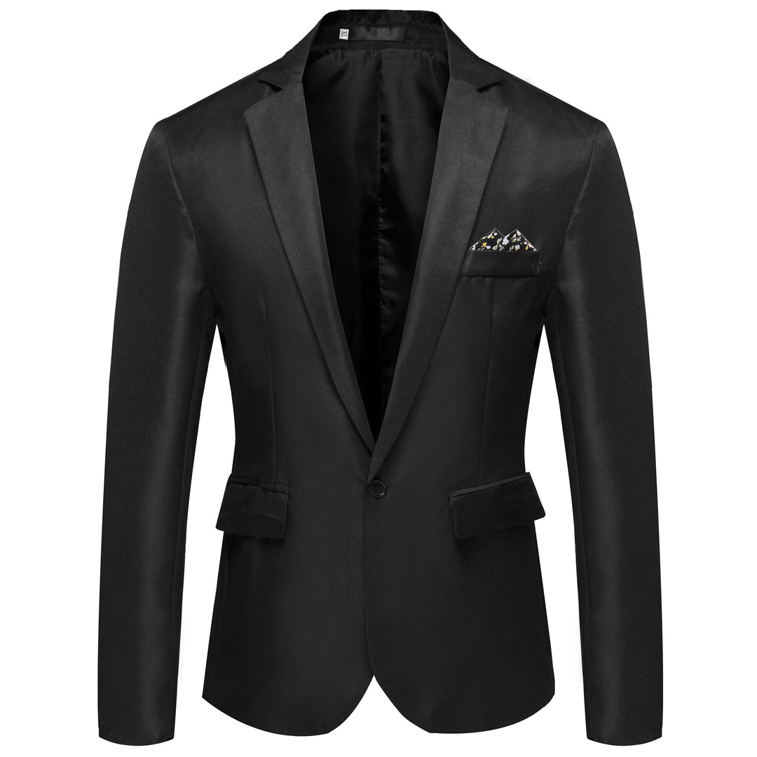 Men's tailored single-button blazer with a slim silhouette, welt pockets, and elegant inner lining processing Mune Fashion