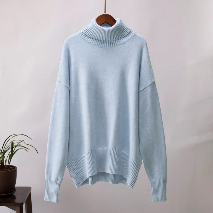 More elegant, loose women's turtleneck sweater