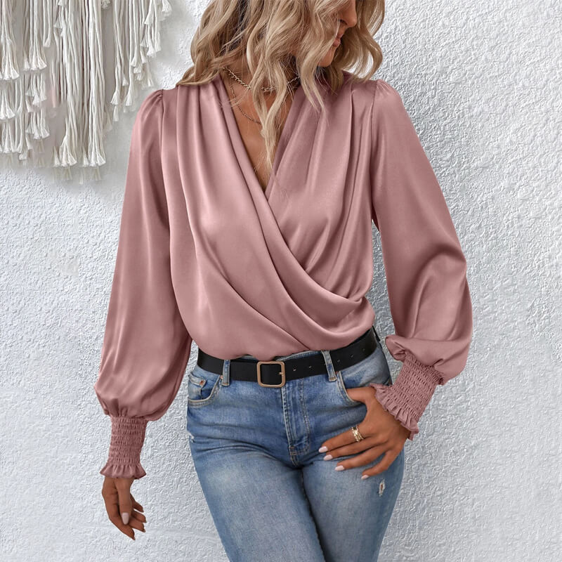 Mune | Stylish Blouse Pullover with Crossed Design Festive Blouse for Women